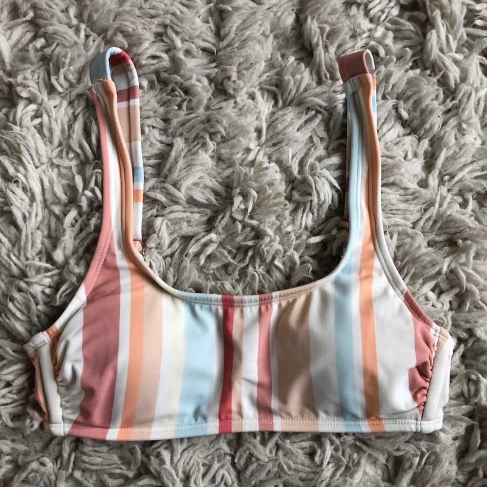 striped bikini top